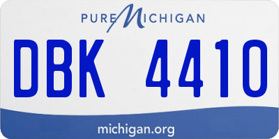 MI license plate DBK4410
