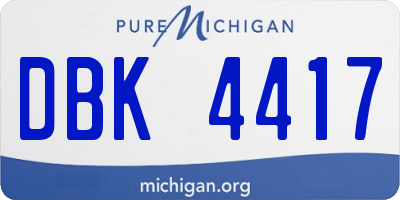 MI license plate DBK4417