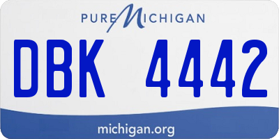 MI license plate DBK4442