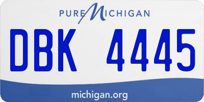 MI license plate DBK4445