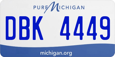 MI license plate DBK4449