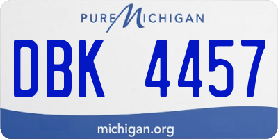 MI license plate DBK4457