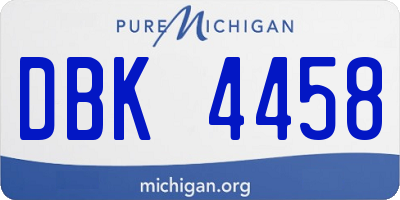 MI license plate DBK4458