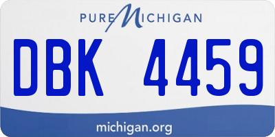 MI license plate DBK4459