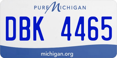 MI license plate DBK4465
