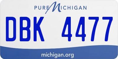 MI license plate DBK4477