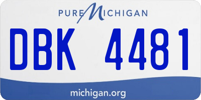 MI license plate DBK4481