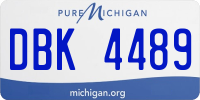 MI license plate DBK4489