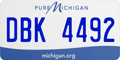 MI license plate DBK4492