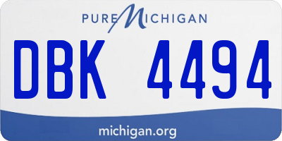 MI license plate DBK4494
