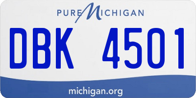 MI license plate DBK4501