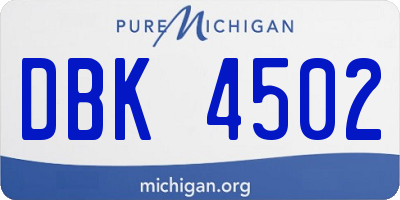 MI license plate DBK4502
