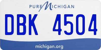 MI license plate DBK4504