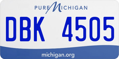 MI license plate DBK4505