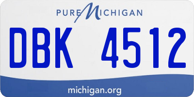 MI license plate DBK4512