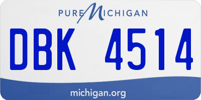 MI license plate DBK4514