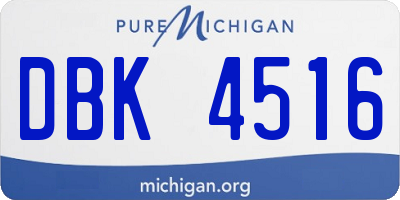 MI license plate DBK4516
