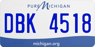 MI license plate DBK4518