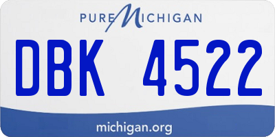 MI license plate DBK4522