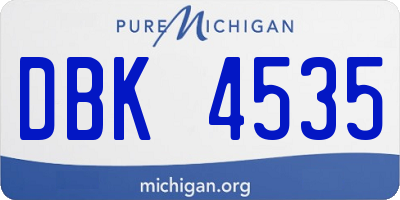 MI license plate DBK4535