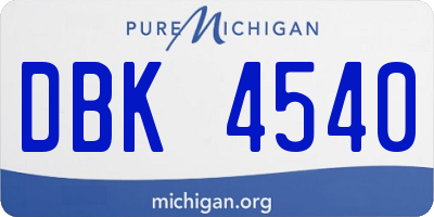 MI license plate DBK4540