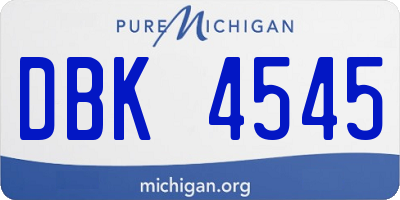 MI license plate DBK4545