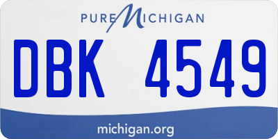 MI license plate DBK4549