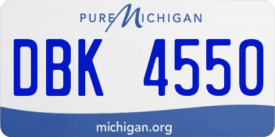 MI license plate DBK4550