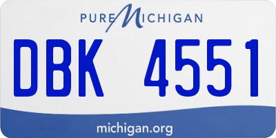 MI license plate DBK4551