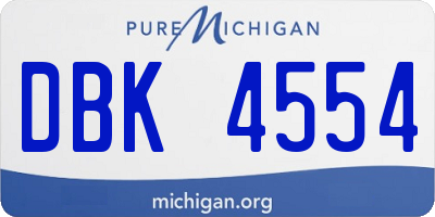 MI license plate DBK4554