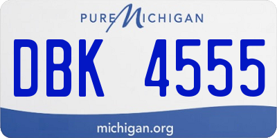 MI license plate DBK4555
