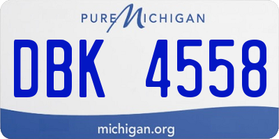 MI license plate DBK4558