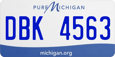 MI license plate DBK4563