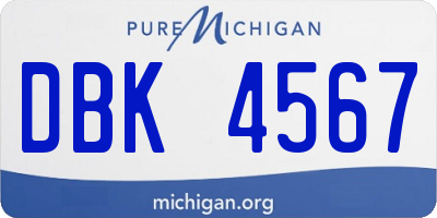 MI license plate DBK4567