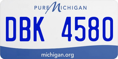 MI license plate DBK4580