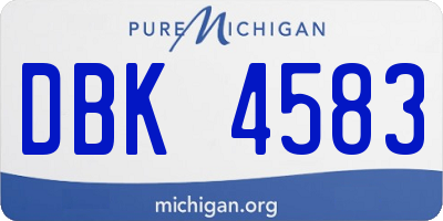 MI license plate DBK4583