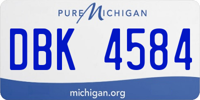 MI license plate DBK4584
