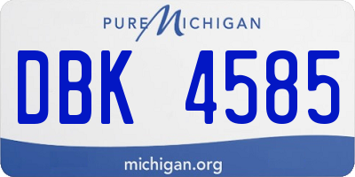 MI license plate DBK4585