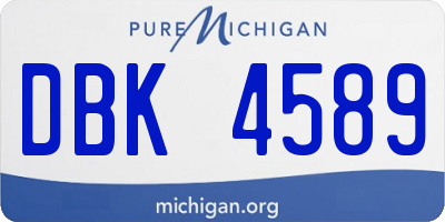 MI license plate DBK4589