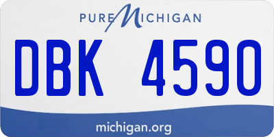 MI license plate DBK4590