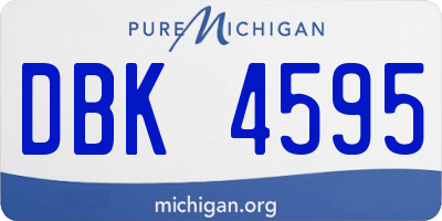 MI license plate DBK4595