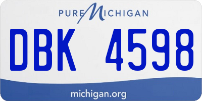 MI license plate DBK4598