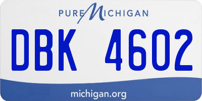 MI license plate DBK4602