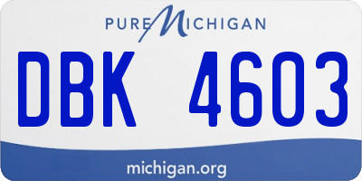MI license plate DBK4603