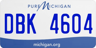 MI license plate DBK4604