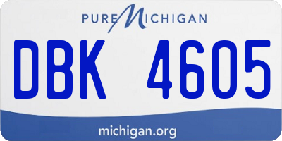 MI license plate DBK4605