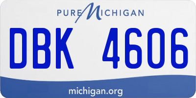 MI license plate DBK4606