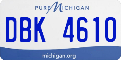 MI license plate DBK4610