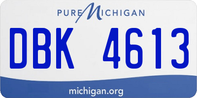 MI license plate DBK4613