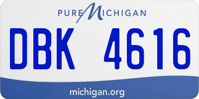 MI license plate DBK4616